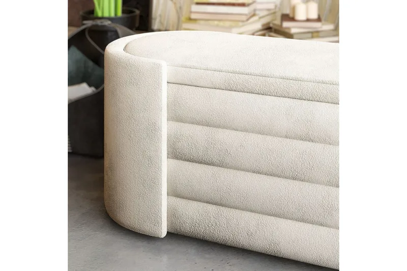 Bänk Veyaa Boxed Grädde - Cremevit - Möbler - Vardagsrum - Stolar & sittmöbler - Pallar - Fotpall