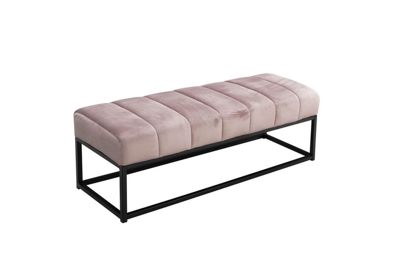 Bänk Wohnling sammet klädd modern vadderad elegant metallram Rosa - Rosa - Möbler - Vardagsrum - Stolar & sittmöbler - Sittbänk
