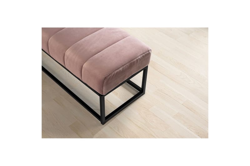 Bänk Wohnling sammet klädd modern vadderad elegant metallram Rosa - Rosa - Möbler - Vardagsrum - Stolar & sittmöbler - Sittbänk