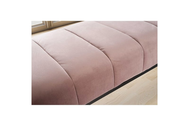Bänk Wohnling sammet klädd modern vadderad elegant metallram Rosa - Rosa - Möbler - Vardagsrum - Stolar & sittmöbler - Sittbänk