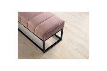 Bänk Wohnling sammet klädd modern vadderad elegant metallram Rosa - Rosa - Möbler - Vardagsrum - Stolar & sittmöbler - Sittbänk