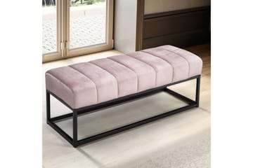 Bänk Wohnling sammet klädd modern vadderad elegant metallram Rosa - Rosa - Möbler - Vardagsrum - Stolar & sittmöbler - Sittbänk