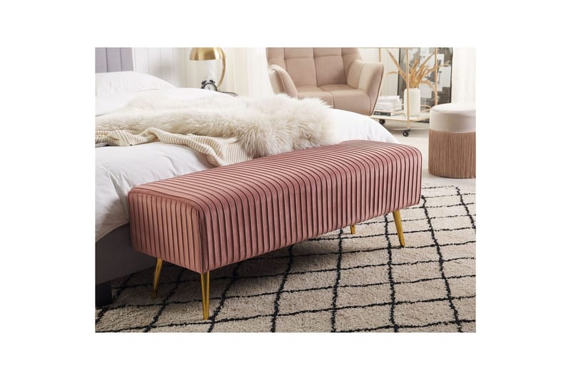 Bänk Paterson Rosa/guld - Rosa/guld - Möbler - Vardagsrum - Stolar & sittmöbler - Sittbänk