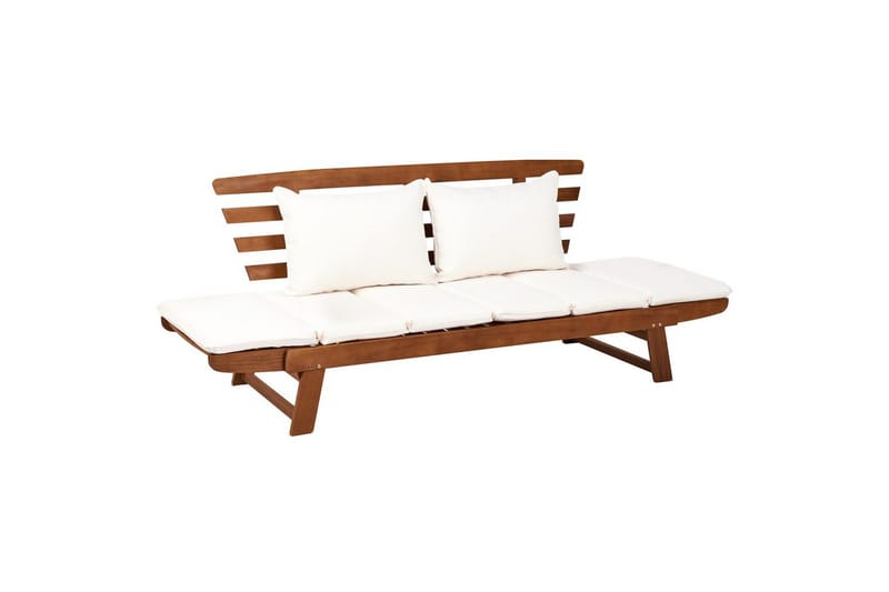 Bänk Portici Mörk trä, vit - Mörk trä, vit - Utemöbler - Utesoffor & bänkar - Trädgårdssoffa