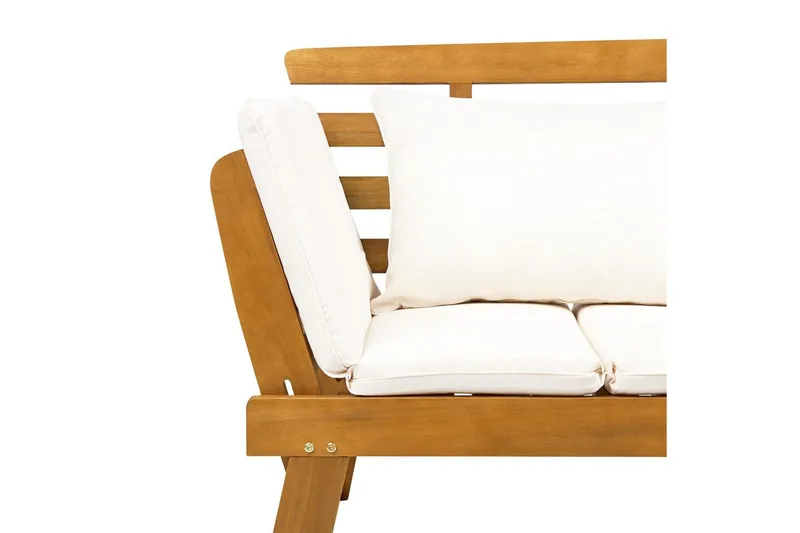 Bänk Portici Ljus trä, vit - Ljus trä, vit - Utemöbler - Utesoffor & bänkar - Trädgårdssoffa