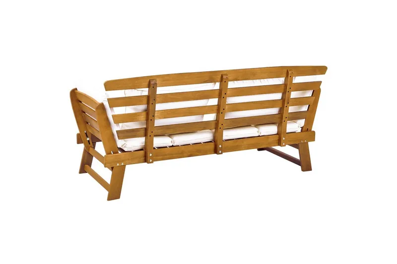 Bänk Portici Ljus trä, vit - Ljus trä, vit - Utemöbler - Utesoffor & bänkar - Trädgårdssoffa