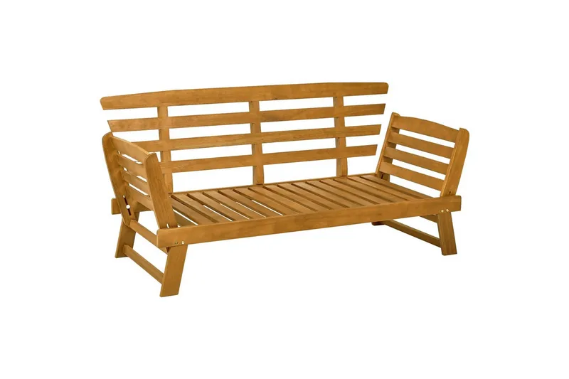 Bänk Portici Ljus trä, vit - Ljus trä, vit - Utemöbler - Utesoffor & bänkar - Trädgårdssoffa