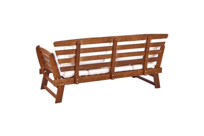 Bänk Portici Mörk trä, vit - Mörk trä, vit - Utemöbler - Utesoffor & bänkar - Trädgårdssoffa