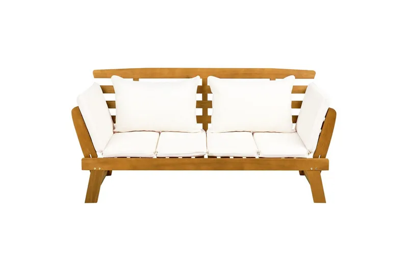 Bänk Portici Ljus trä, vit, Ljus trä, vit