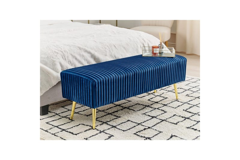 Bänk Paterson Blå/guld - Blå/guld - Möbler - Vardagsrum - Stolar & sittmöbler - Sittbänk