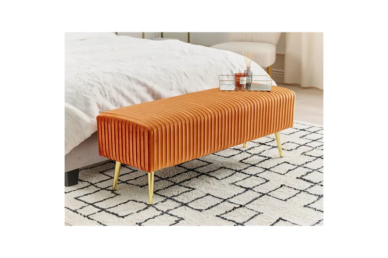 Bänk Paterson Orange/guld - Orange/guld - Möbler - Vardagsrum - Stolar & sittmöbler - Sittbänk