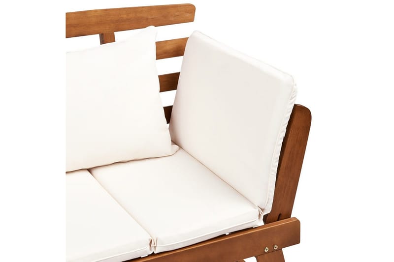 Bänk Portici Mörk trä, vit - Mörk trä, vit - Utemöbler - Utesoffor & bänkar - Trädgårdssoffa