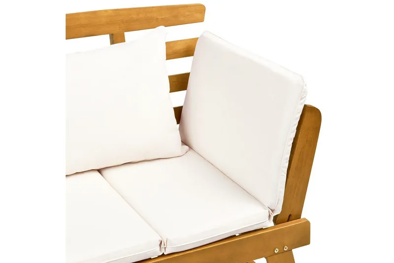 Bänk Portici Ljus trä, vit - Ljus trä, vit - Utemöbler - Utesoffor & bänkar - Trädgårdssoffa