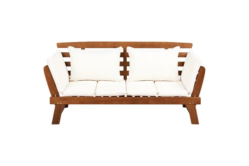 Bänk Portici Mörk trä, vit, Mörk trä, vit