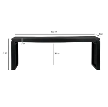 Belora Bänk 120 cm i massiv trä - Djupsvart - Möbler - Vardagsrum - Stolar & sittmöbler - Sittbänk