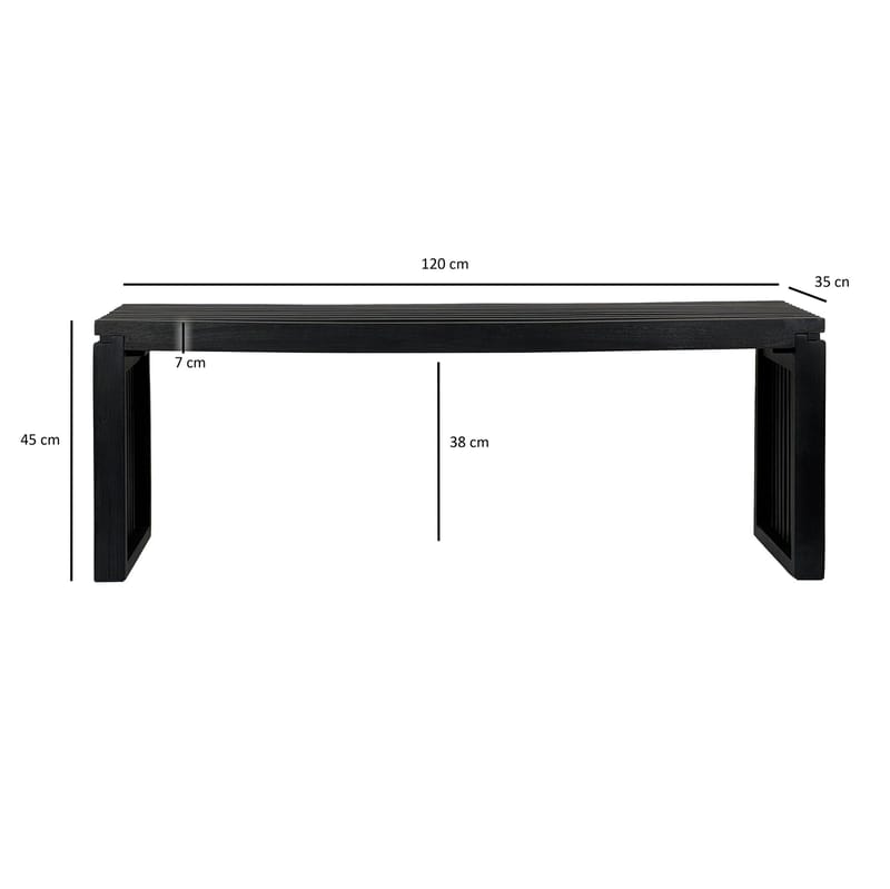 Belora Bänk 120 cm i massiv trä - Djupsvart - Möbler - Vardagsrum - Stolar & sittmöbler - Sittbänk