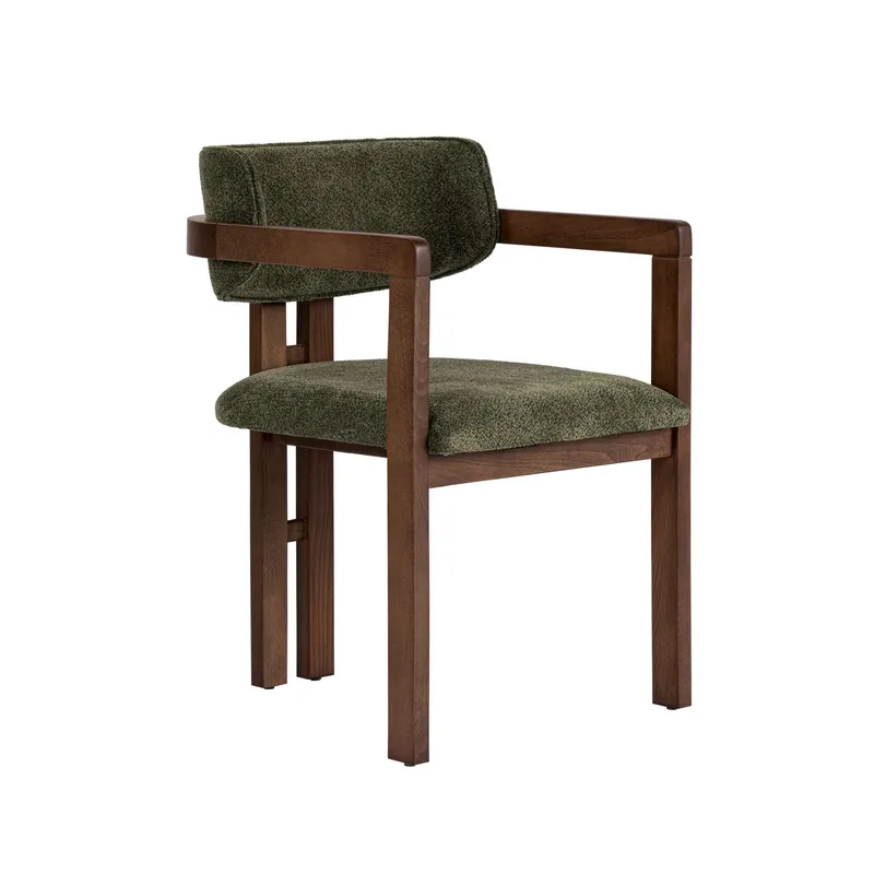 Bonavista Stol, grön och mörk valnöt