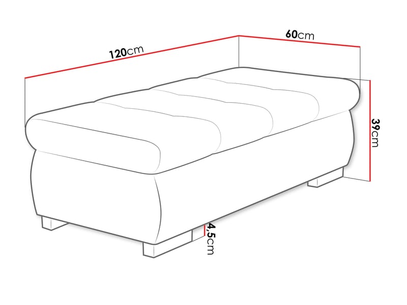 Cerys Fotpall 120 cm - Möbler - Vardagsrum - Stolar & sittmöbler - Sittpuff