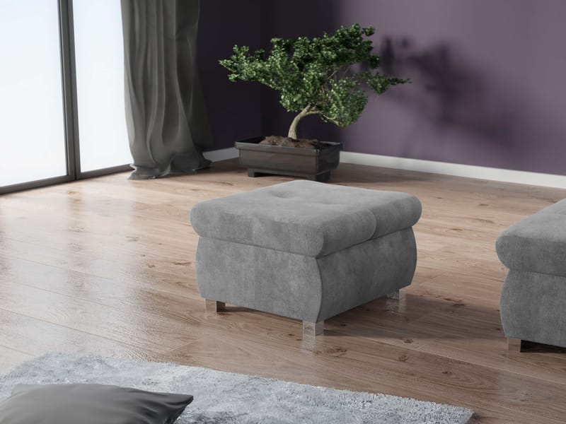 Cerys Fotpall - grå - Möbler - Vardagsrum - Stolar & sittmöbler - Sittpuff