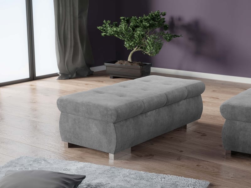 Cerys Fotpall - grå - Möbler - Vardagsrum - Stolar & sittmöbler - Sittpuff