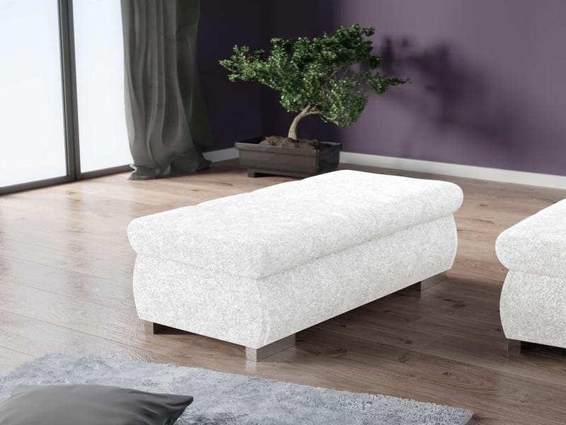 Cerys Fotpall - vit - Möbler - Vardagsrum - Stolar & sittmöbler - Sittpuff