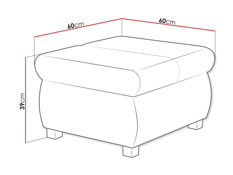 Cillo Fotpall 60 cm - Möbler - Vardagsrum - Stolar & sittmöbler - Sittpuff