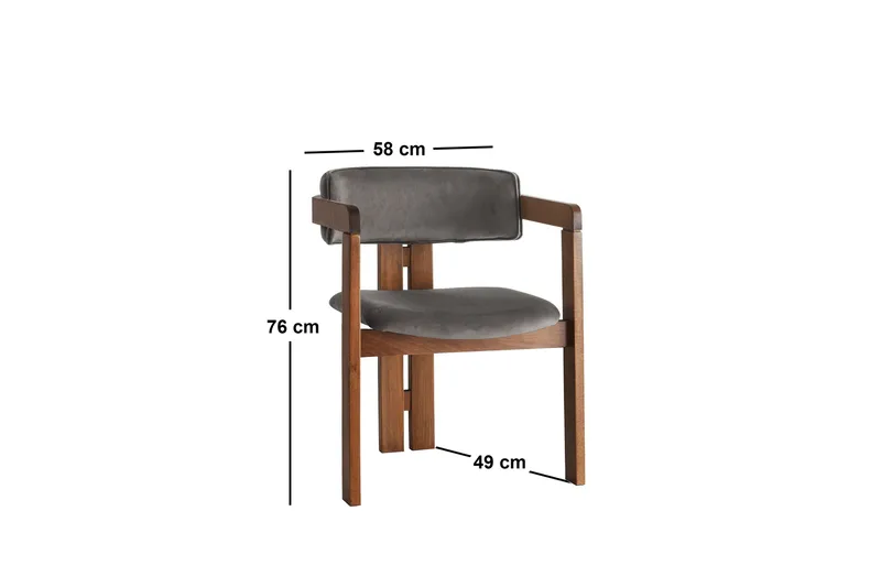 Dellon Karmstol - Valnöt/Antracit - Möbler - Vardagsrum - Stolar & sittmöbler - Karmstolar