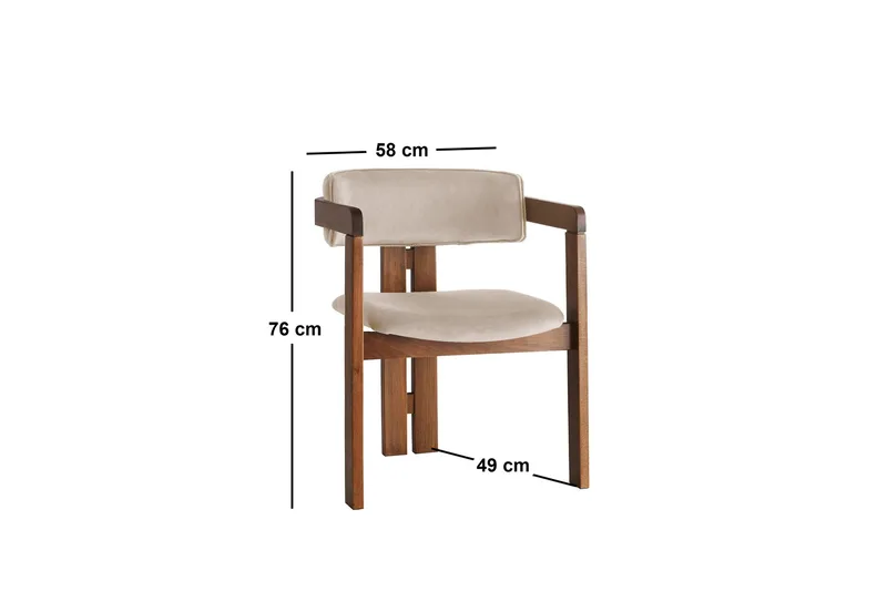 Dellon Karmstol - Valnöt/Beige - Möbler - Vardagsrum - Stolar & sittmöbler - Karmstolar