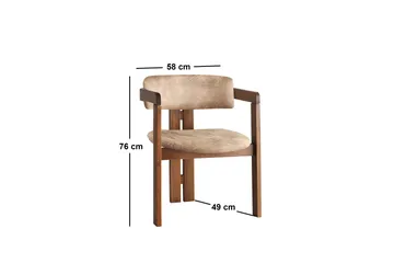 Dellon Karmstol - Valnöt/Beige - Möbler - Vardagsrum - Stolar & sittmöbler - Karmstolar