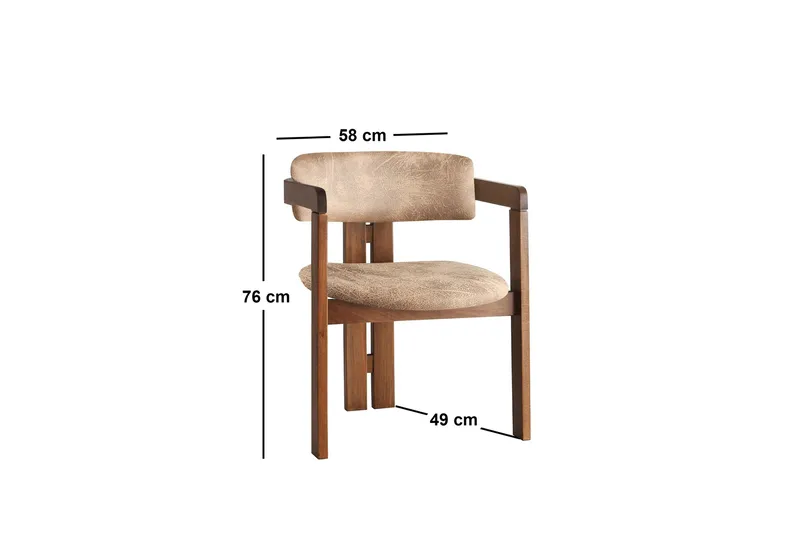 Dellon Karmstol - Valnöt/Beige - Möbler - Vardagsrum - Stolar & sittmöbler - Karmstolar