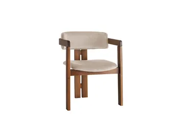 Dellon Karmstol - Valnöt/Beige - Möbler - Vardagsrum - Stolar & sittmöbler - Karmstolar