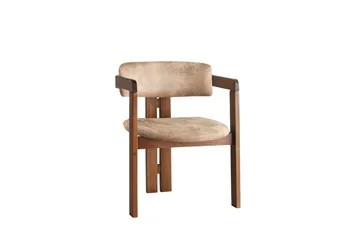 Dellon Karmstol - Valnöt/Beige - Möbler - Vardagsrum - Stolar & sittmöbler - Karmstolar