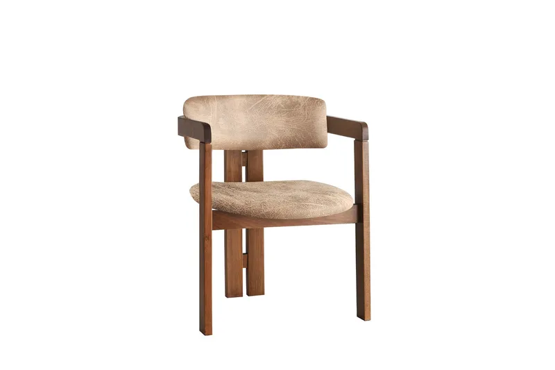 Dellon Karmstol - Valnöt/Beige - Möbler - Vardagsrum - Stolar & sittmöbler - Karmstolar