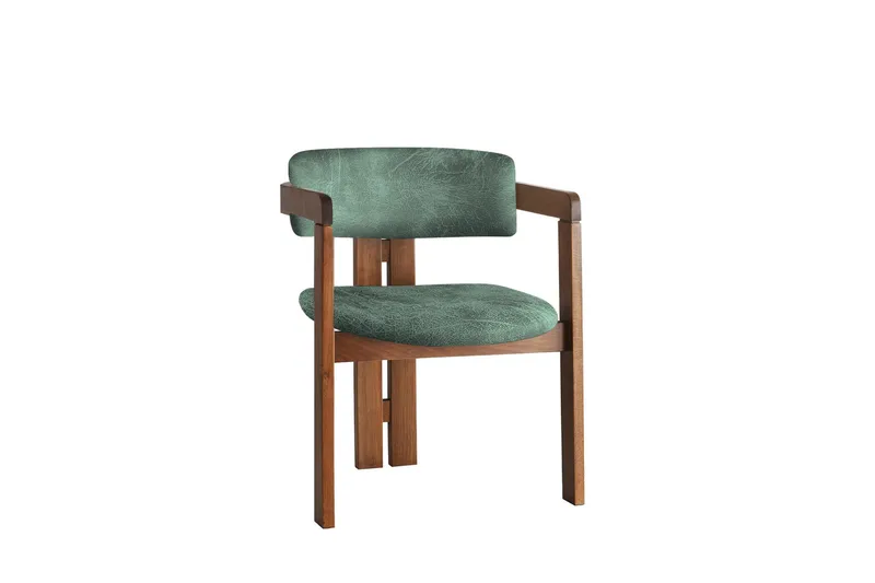 Dellon Karmstol - Valnöt/Grön - Möbler - Vardagsrum - Stolar & sittmöbler - Karmstolar