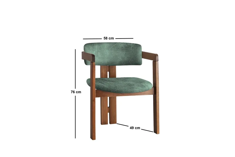 Dellon Karmstol - Valnöt/Grön - Möbler - Vardagsrum - Stolar & sittmöbler - Karmstolar