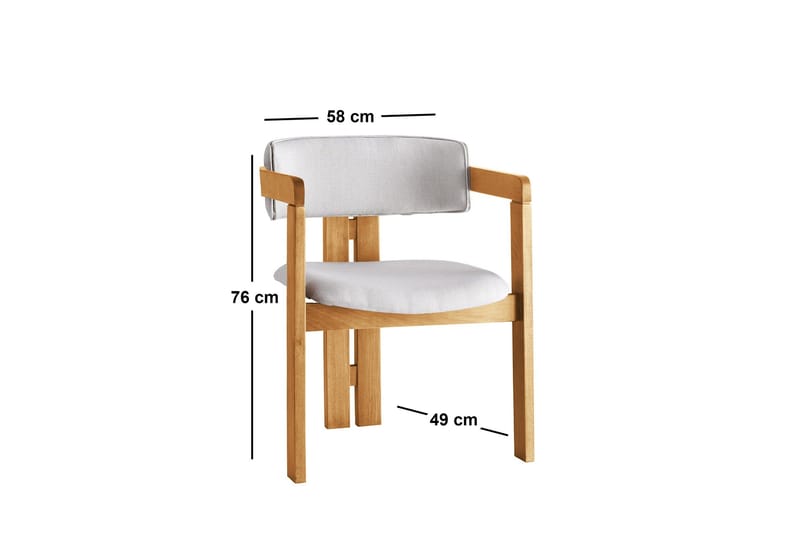 Dylana Karmstol - Cream/Ek - Möbler - Vardagsrum - Stolar & sittmöbler - Karmstolar