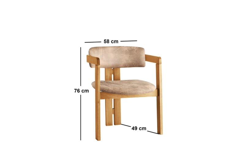 Dylana Karmstol - Ek/Beige - Möbler - Vardagsrum - Stolar & sittmöbler - Karmstolar