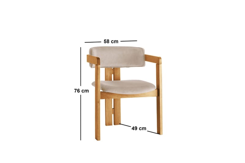 Dylana Karmstol - Ek/Beige - Möbler - Vardagsrum - Stolar & sittmöbler - Karmstolar