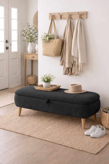 Elvaris Bänk 90x45x30 cm - Antracit - Möbler - Vardagsrum - Stolar & sittmöbler - Sittbänk
