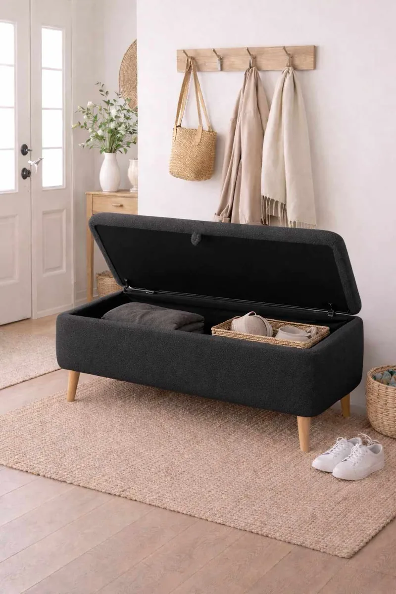 Elvaris Bänk 90x45x30 cm - Antracit - Möbler - Vardagsrum - Stolar & sittmöbler - Sittbänk