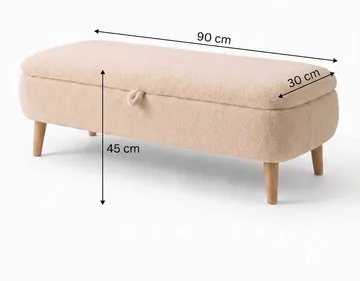 Elvaris Bänk 90x45x30 cm - Beige - Möbler - Vardagsrum - Stolar & sittmöbler - Sittbänk