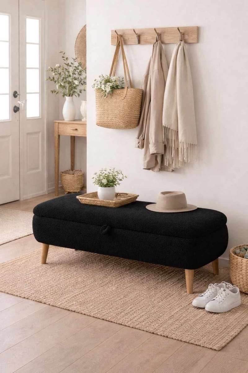 Elvaris Bänk 90x45x30 cm - Svart - Möbler - Vardagsrum - Stolar & sittmöbler - Sittbänk