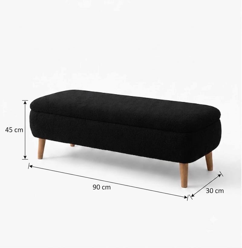 Elvaris Bänk 90x45x30 cm - Svart - Möbler - Vardagsrum - Stolar & sittmöbler - Sittbänk