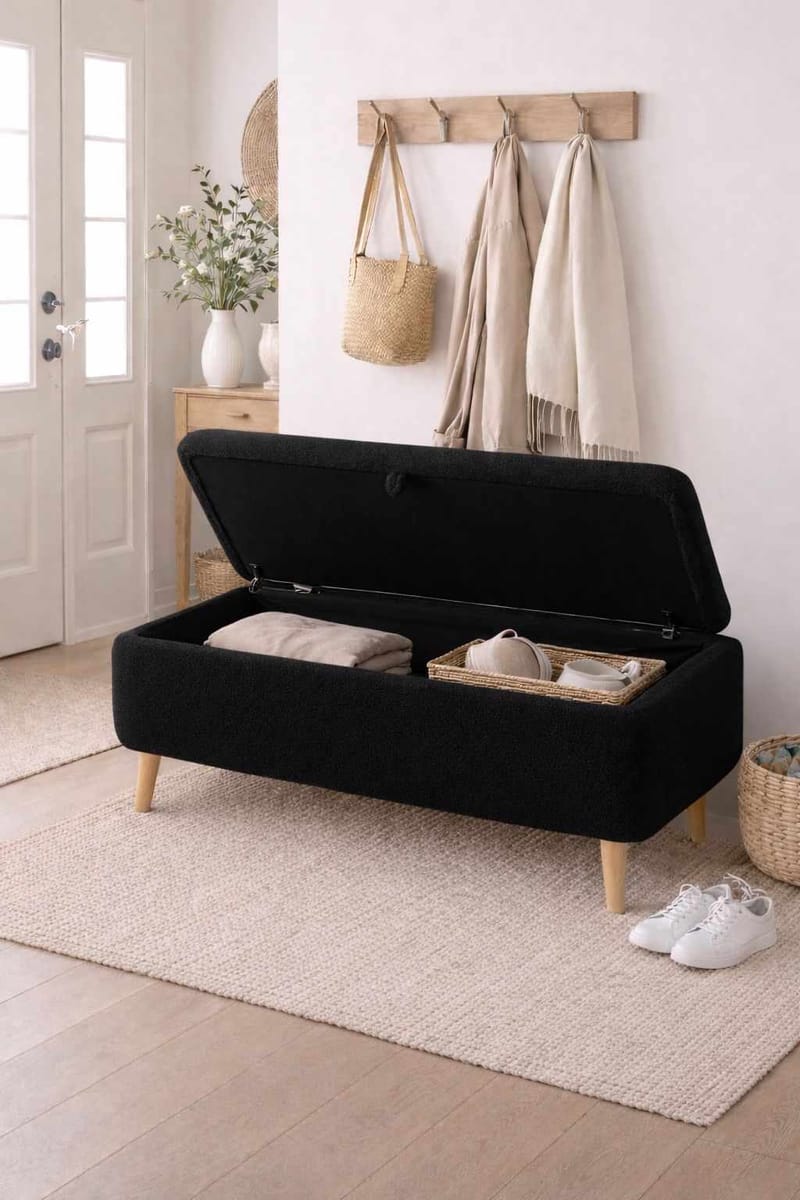Elvaris Bänk 90x45x30 cm - Svart - Möbler - Vardagsrum - Stolar & sittmöbler - Sittbänk