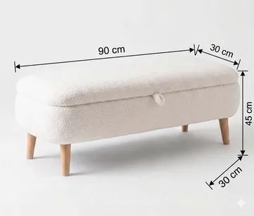 Elvaris Bänk 90x45x30 cm - Vit - Möbler - Vardagsrum - Stolar & sittmöbler - Sittbänk