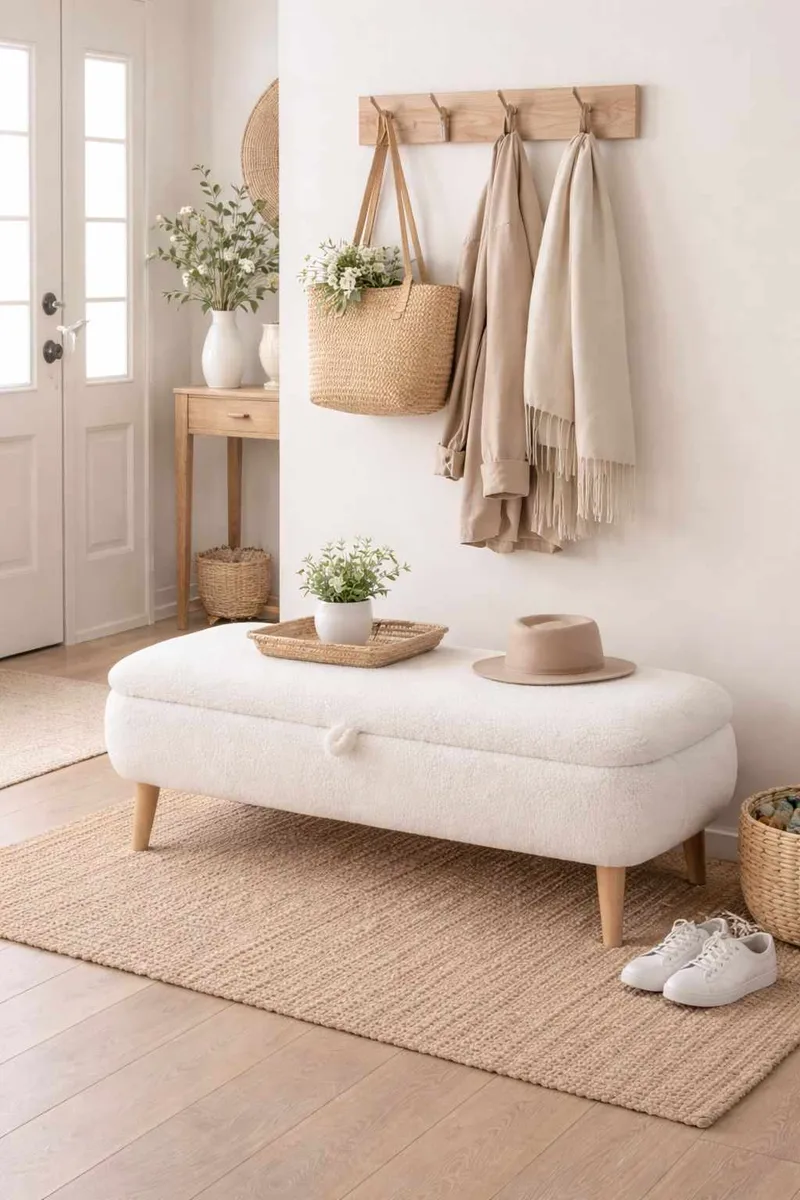 Elvaris Bänk 90x45x30 cm - Vit - Möbler - Vardagsrum - Stolar & sittmöbler - Sittbänk