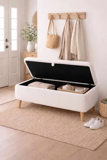Elvaris Bänk 90x45x30 cm - Vit - Möbler - Vardagsrum - Stolar & sittmöbler - Sittbänk