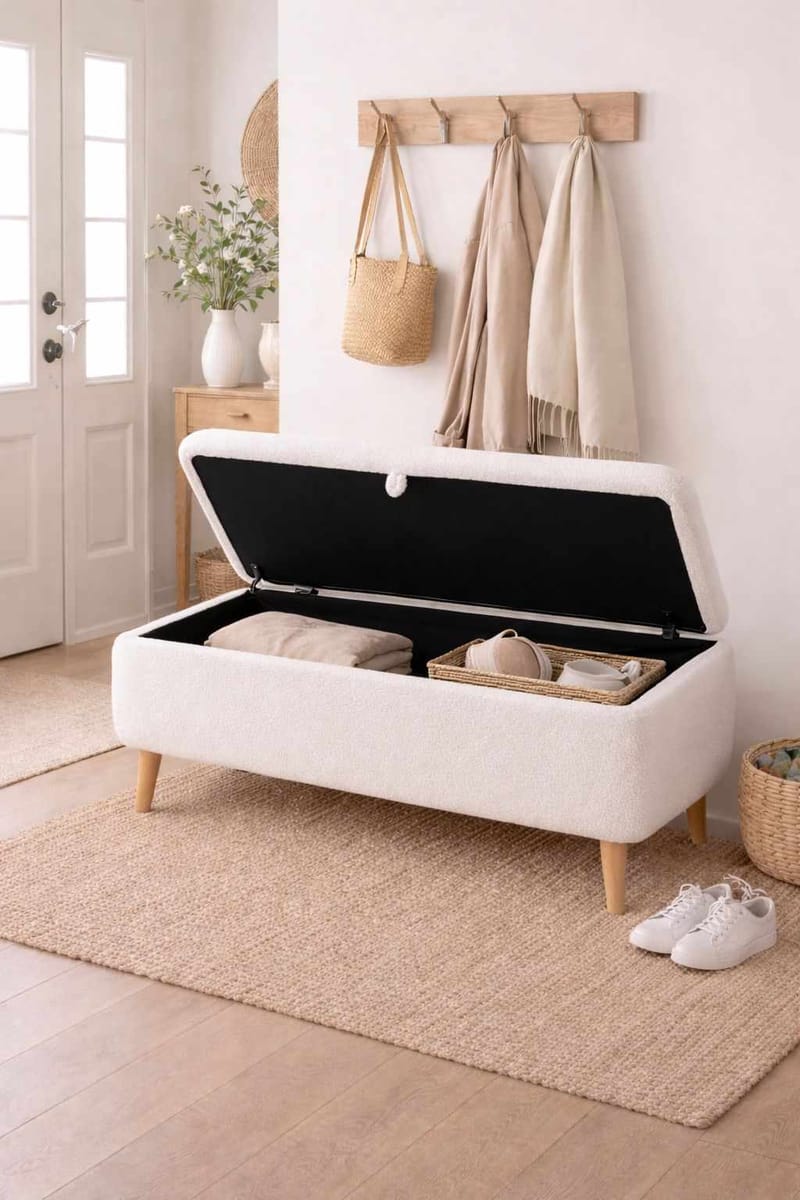 Elvaris Bänk 90x45x30 cm - Vit - Möbler - Vardagsrum - Stolar & sittmöbler - Sittbänk