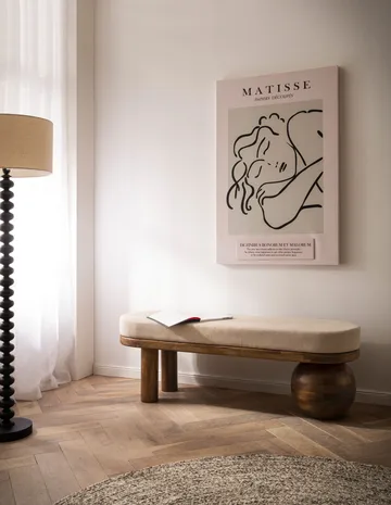 Fenira Bänk 140 cm - beige och varm mörkbrun - Möbler - Vardagsrum - Stolar & sittmöbler - Sittbänk