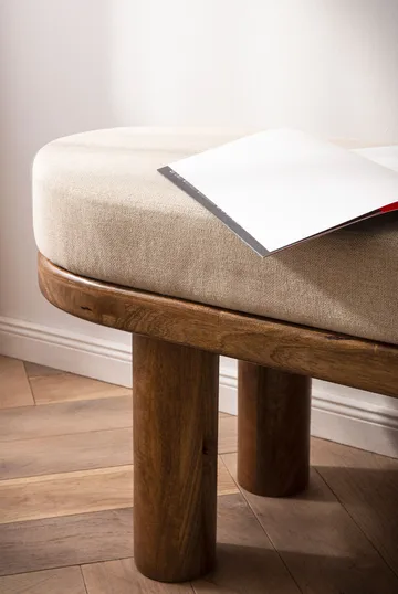 Fenira Bänk 140 cm - beige och varm mörkbrun - Möbler - Vardagsrum - Stolar & sittmöbler - Sittbänk